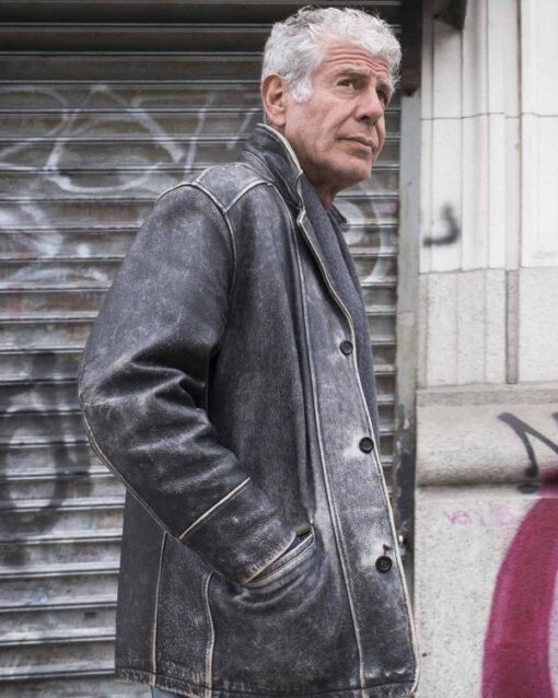 Anthony Bourdain Vintage Leather Jacket Mens