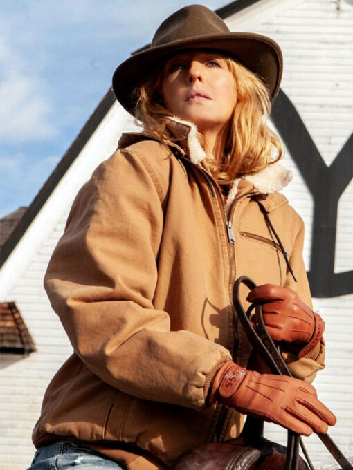 Yellowstone Beth Dutton Tan Hoodie Jacket