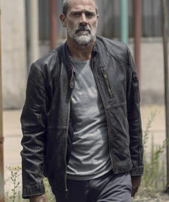 Jeffrey Dean Morgan The Walking Dead Black Leather Jacket