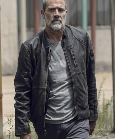 Jeffrey Dean Morgan The Walking Dead Black Leather Jacket