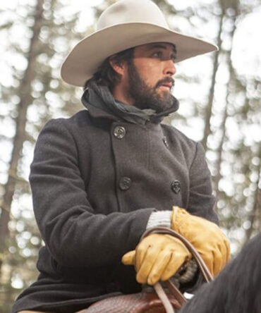 Ryan Bingham Yellowstone Walker Grey Wool Peacoat