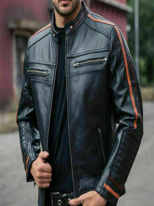 Casual Black Leather Jacket for Men