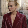 Emily in Paris S03 Camille Razat Leather Maroon Blazer