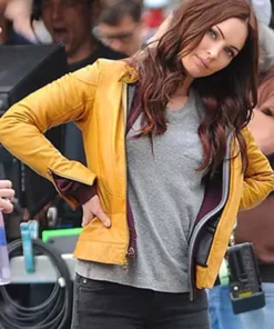 Megan Fox Yellow Leather Jacket