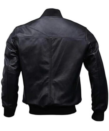 Black Bomber Leather Jacket