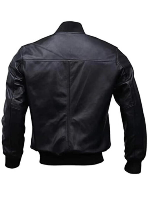 Black Bomber Leather Jacket