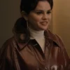 Only Murders In The Building Selena Gomez Leather Long Coat