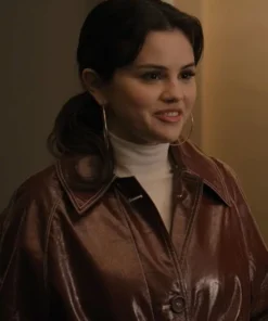 Only Murders In The Building Selena Gomez Leather Long Coat