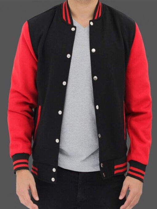 Mens Baseball Style Wool Jacket