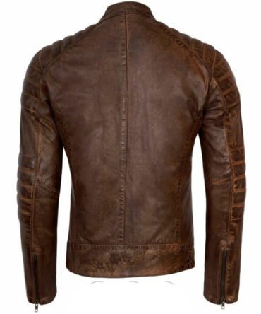 Brown Cafe Racer Leather Jacket