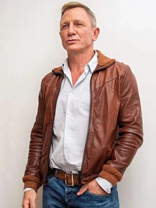 Daniel Craig Brown Leather Jacket