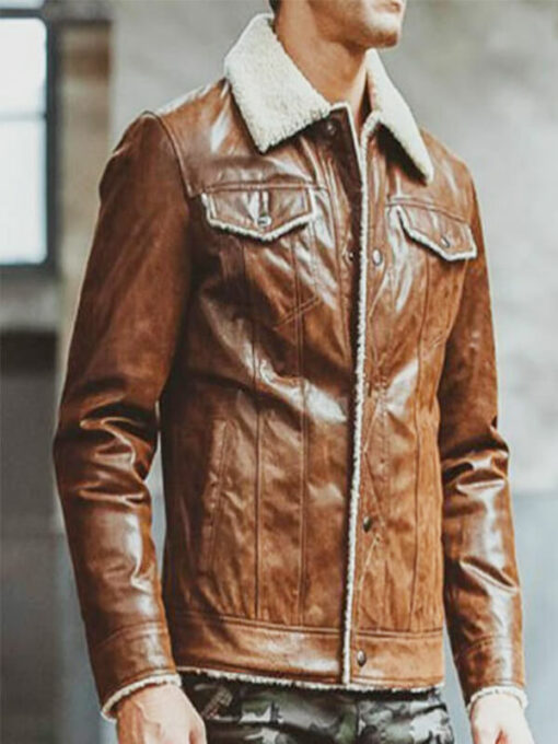 Distressed Café Racer Leather Jacket