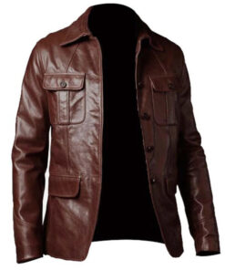 Brown Men's Leather Coat