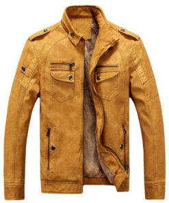 Leather Motorcycle Jacket for Men