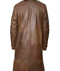 Brown Leather Trench Coat for Men