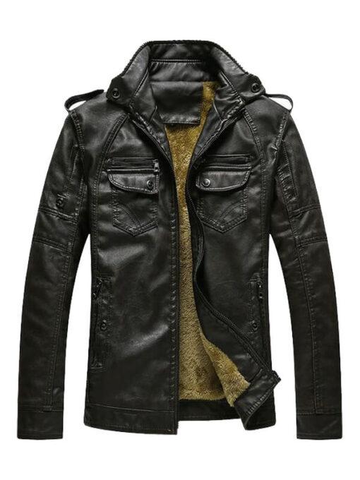 Winter Warm Faux Fleece Leather Jacket