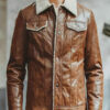 Distressed Biker Leather Jacket