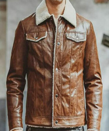 Distressed Biker Leather Jacket