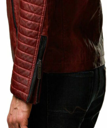 Red Café Racer Genuine Leather Jacket for Men