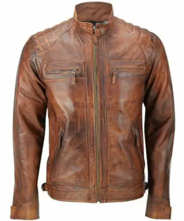Vintage Distressed Biker Leather Jacket