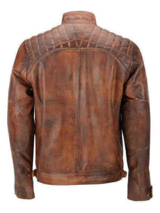 Vintage Biker Brown Leather Jacket