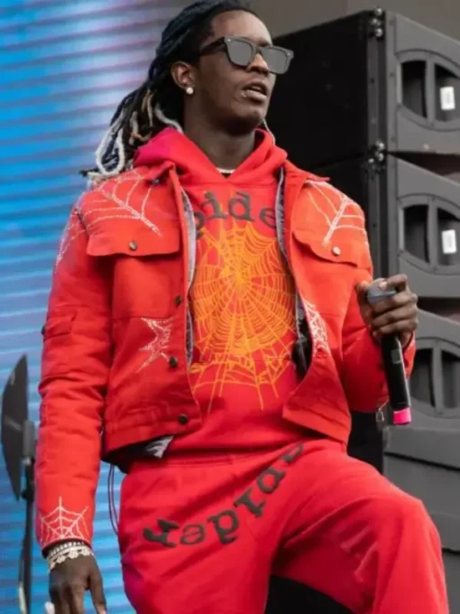 Young Thug Spider Red Denim Jacket