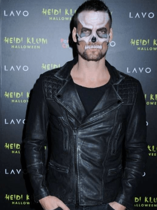 Adam Lambert Halloween Party Black Leather Biker Jacket