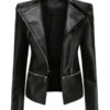 Black Fashion Slim Fit Cool Sleeve Zippers Jacket