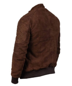 Brown Leather Bomber Suede Jacket