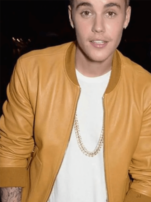 Justin Bieber Bomber Leather Jacket