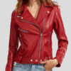 Womens Red Leather Jacket