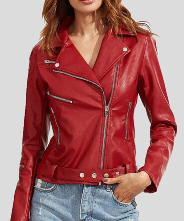 Womens Red Leather Jacket