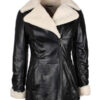 Black Leather Faux Fur Jacket