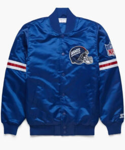 New York Giants Blue Satin Varsity Jacket