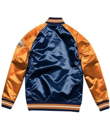 Varsity Houston Astros Blue and Orange Satin Jacket