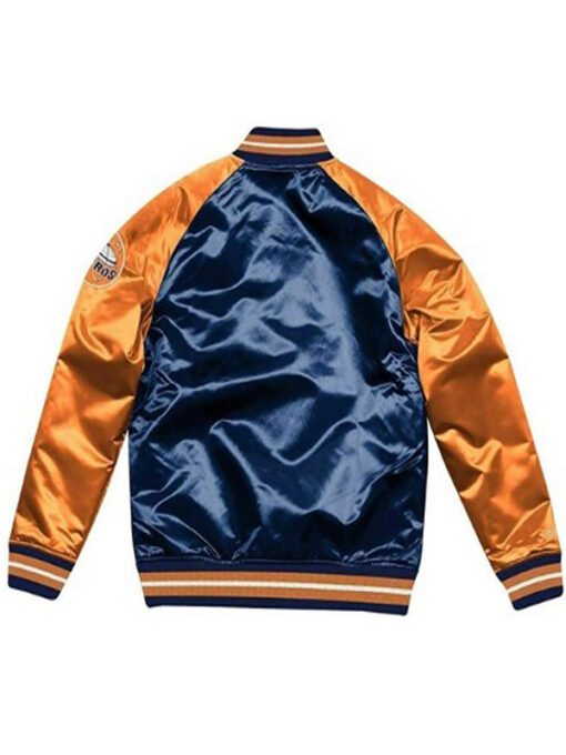 Varsity Houston Astros Blue and Orange Satin Jacket