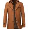 Men's Camel Wool Single-breasted Coat Jacket