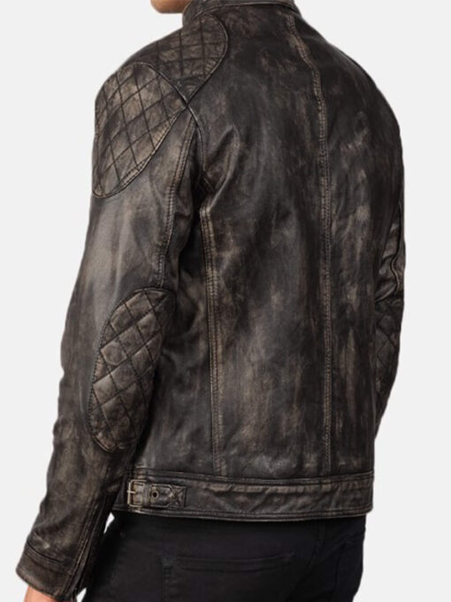 Gatsby Distressed Brown Leather Biker Jacket