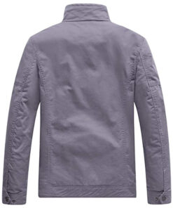 Light Grey Lightweight Cotton Military Jacket