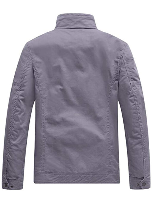 Light Grey Lightweight Cotton Military Jacket