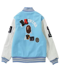 Bape Crazy Blue Varsity Jacket