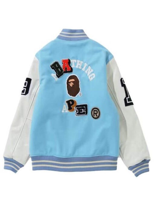 Bape Crazy Blue Varsity Jacket