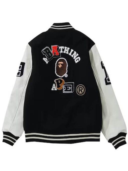 Bape Crazy Black Varsity Jacket