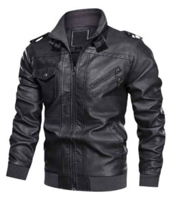 Black Leather Motorcycle Jacket