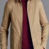 Fall Collar Harrington Jacket - Tan