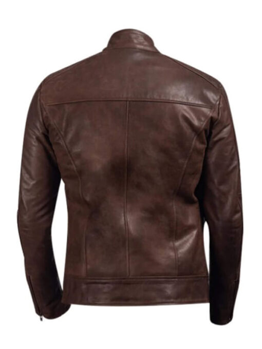 Victor Sullivan Brown Leather Biker Jacket