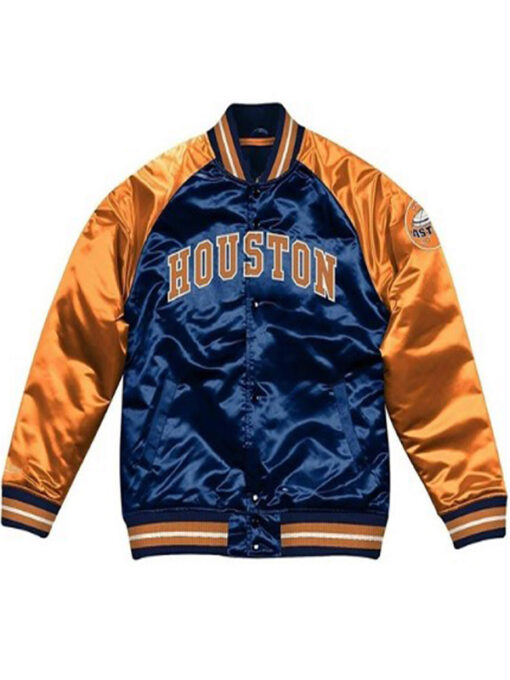 Houston Astros Blue And Orange Satin Jacket