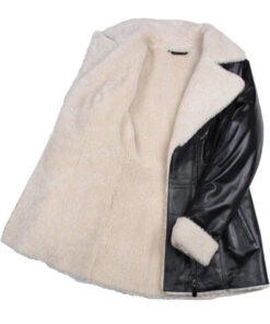 Genuine Black Leather With Faux Fur Jacket