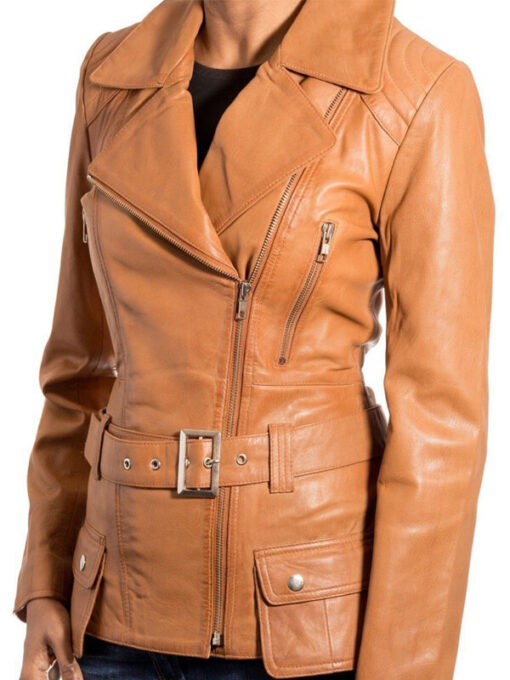 Women's Zipper Front Casual Motorcycle Outerwear Jacket