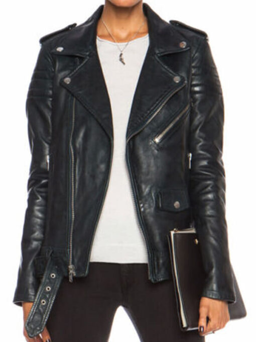 Women Black Biker Jacket